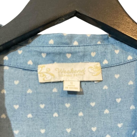 Oversized long hearts button down shirt Small - Picture 3 of 5